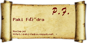 Paki Fédra névjegykártya